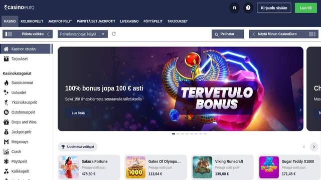 CasinoEuro casino screenshot